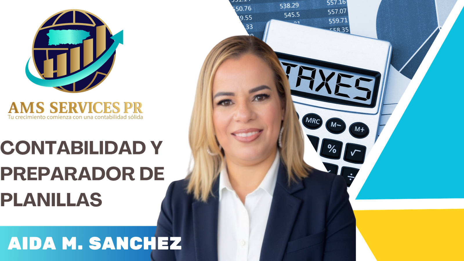 blue and yellow modern professional tax preparation service promotion instagram post (1080 x 566 px) (facebook cover)